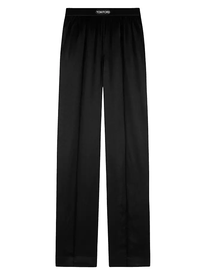 

Брюки из шелковой смеси с логотипом Tom Ford, черный