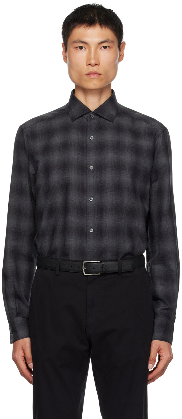 

Серая рубашка кашко ZEGNA