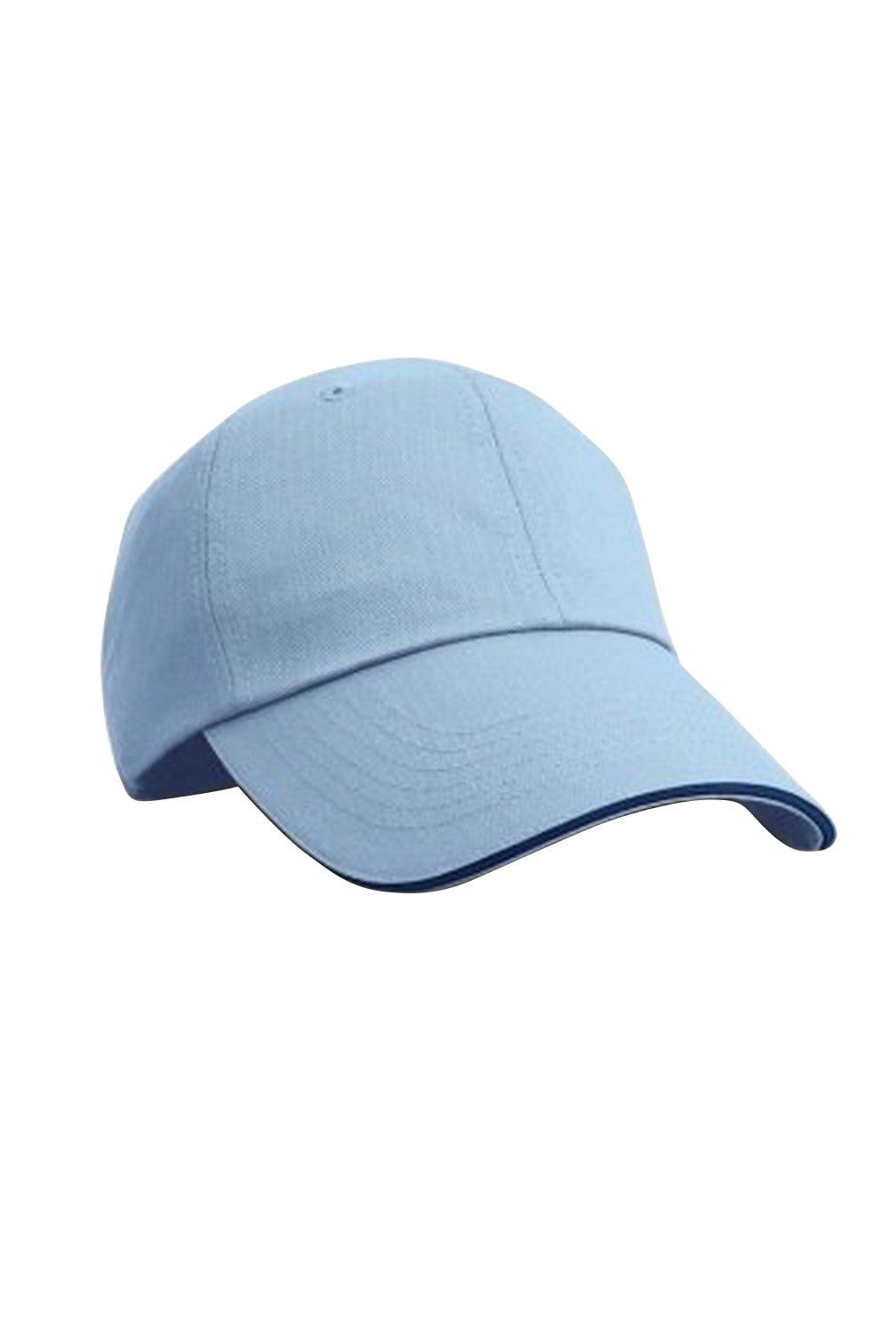 Бейсбольная кепка контрастного цвета с узором «елочка» и козырьком Result, синий
