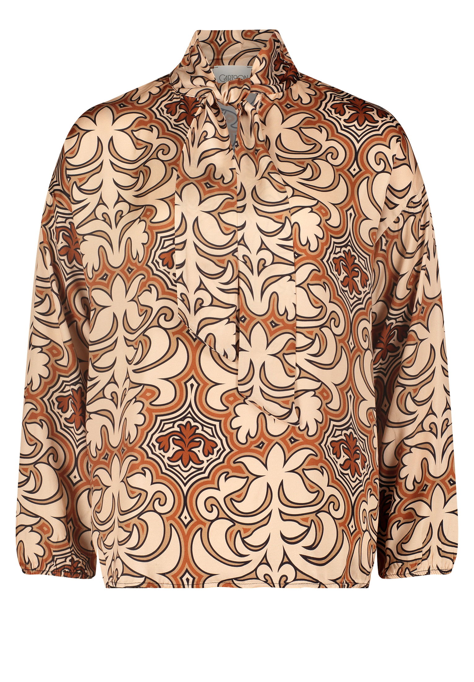 Блуза CARTOON Schluppen mit Muster, цвет Brown/Cream