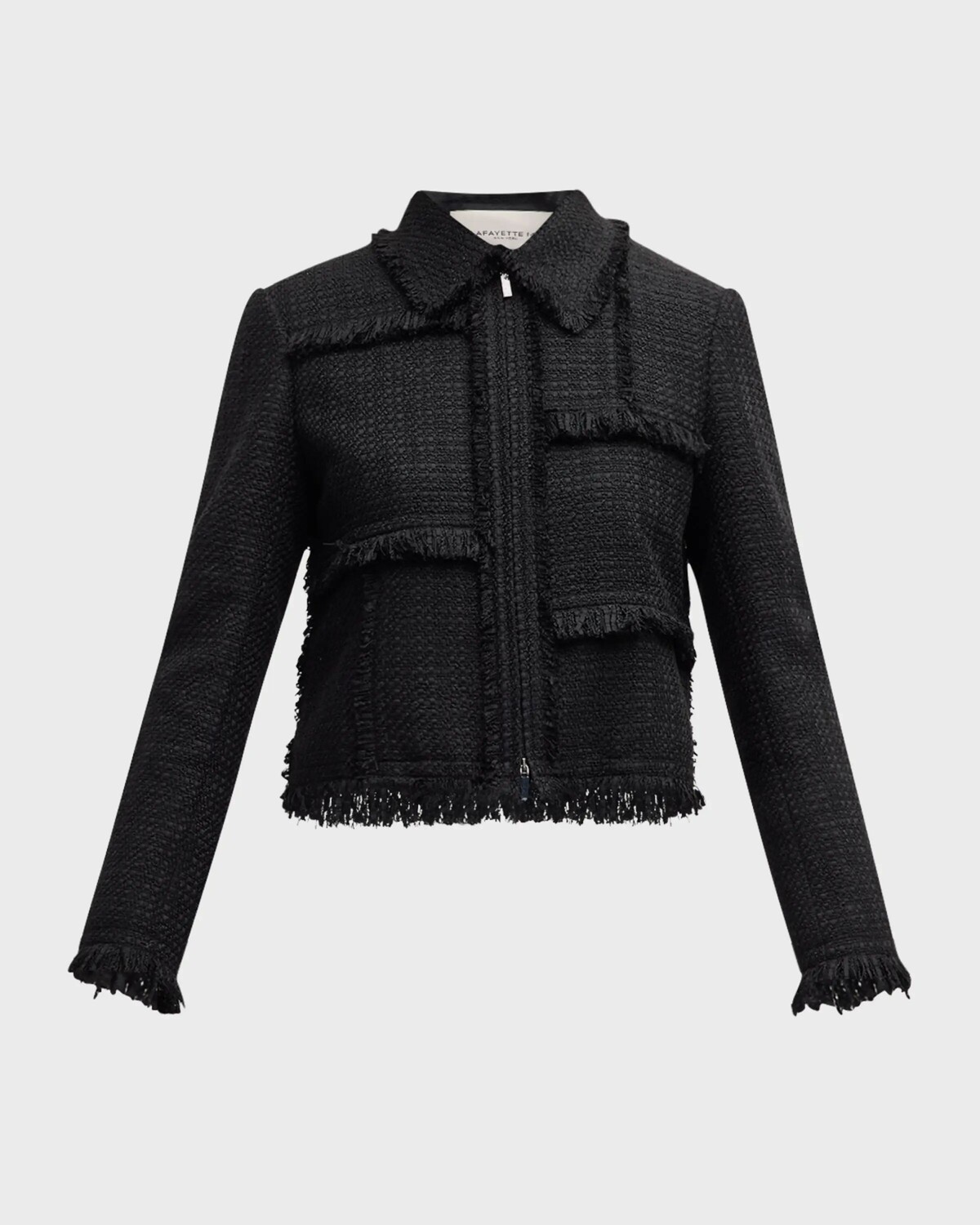 

Твидовый жакет букле с бахромой Lafayette 148 New York, черный