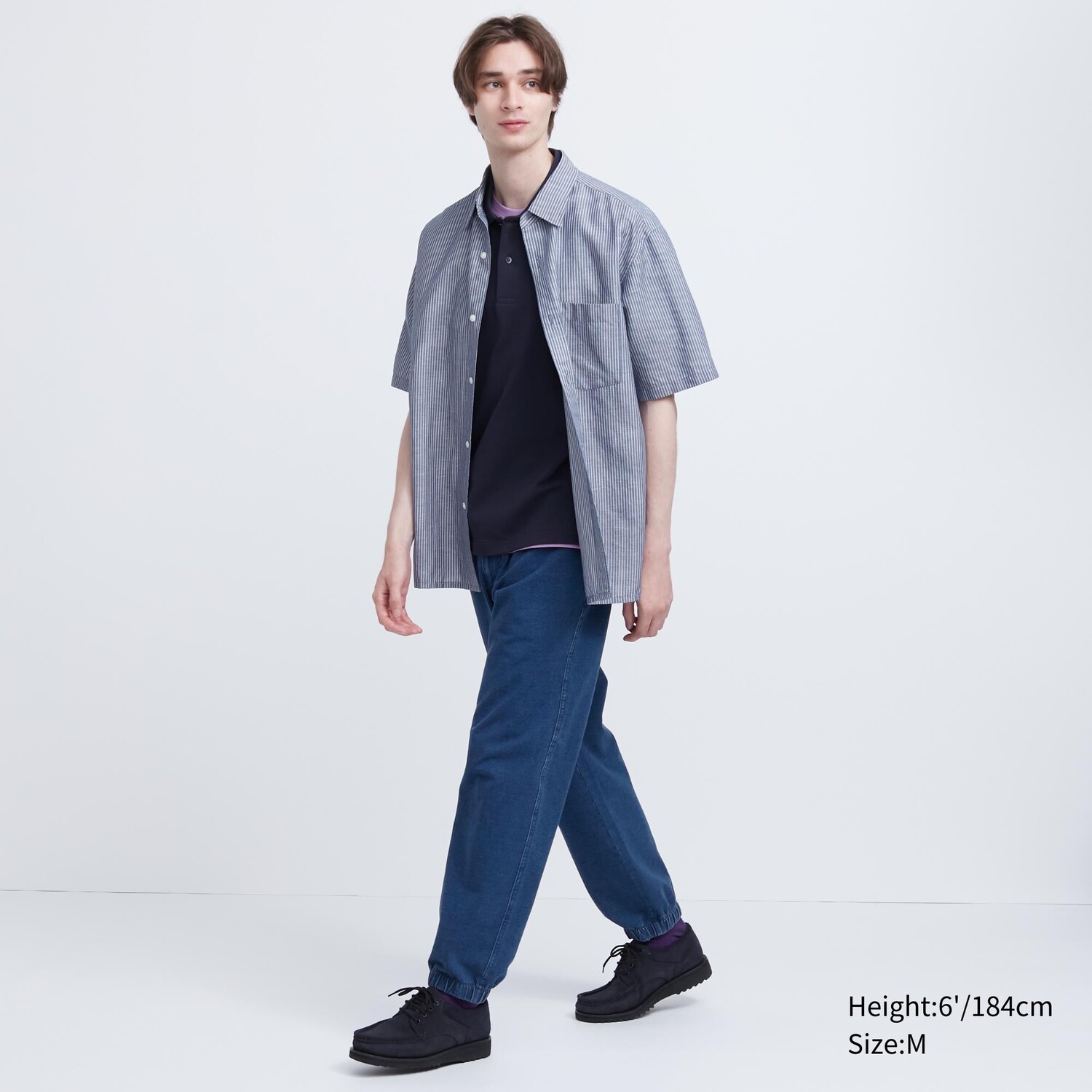 

Джоггеры из стираного джерси, имитирующие деним Uniqlo, синий