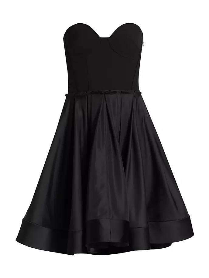 

Расклешенное платье-бюстье из тафты Proenza Schouler, черный