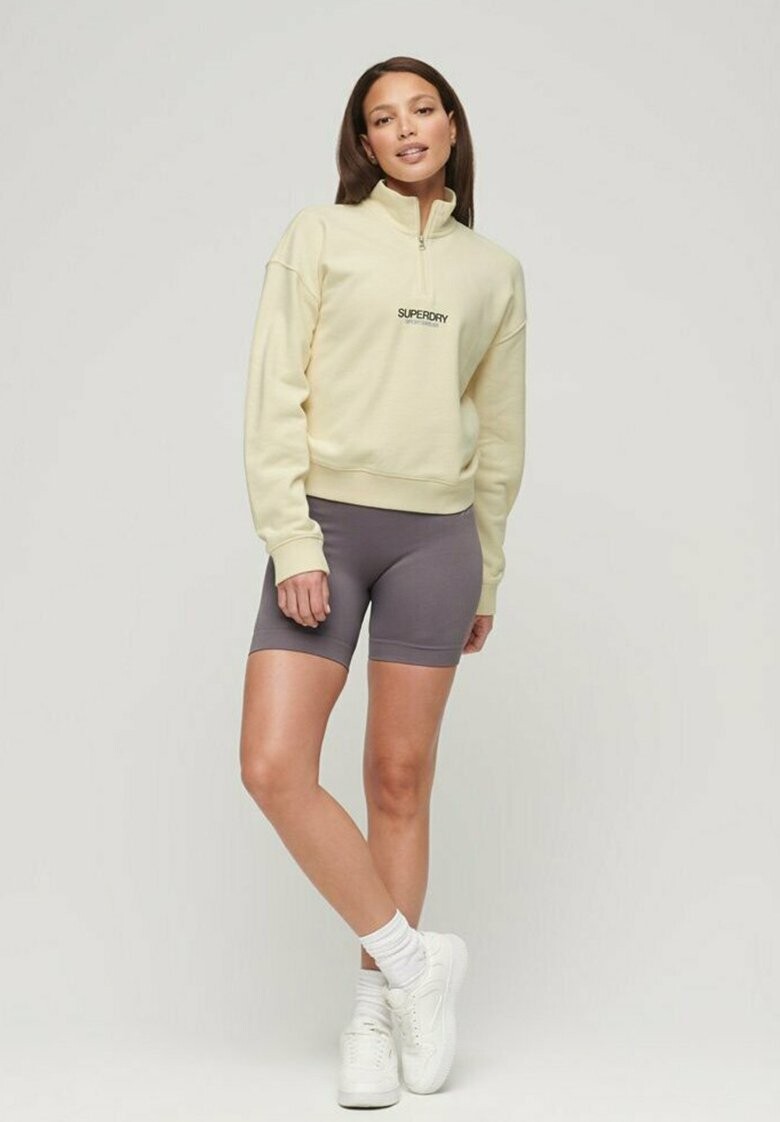 

Толстовка Superdry BOXY HALF ZIP LOGO, цвет rice white