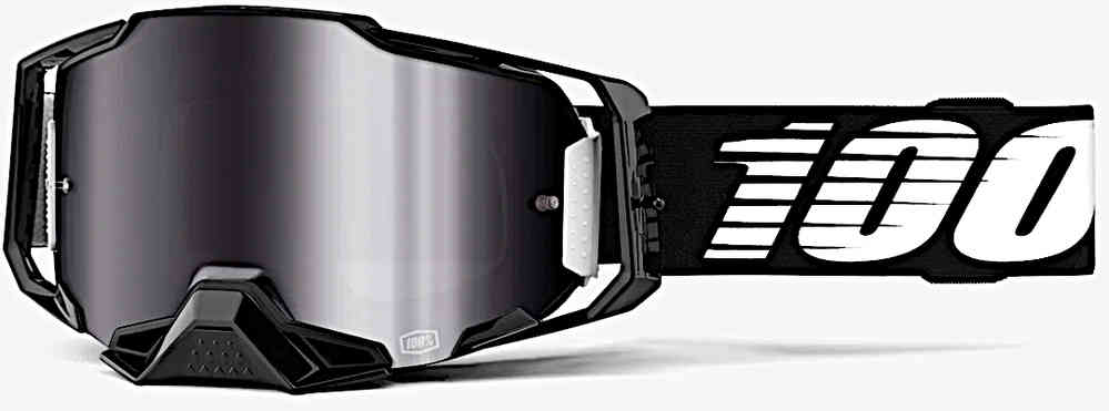 100% хромированные очки Armega Essential для мотокросса 1, черно-белый