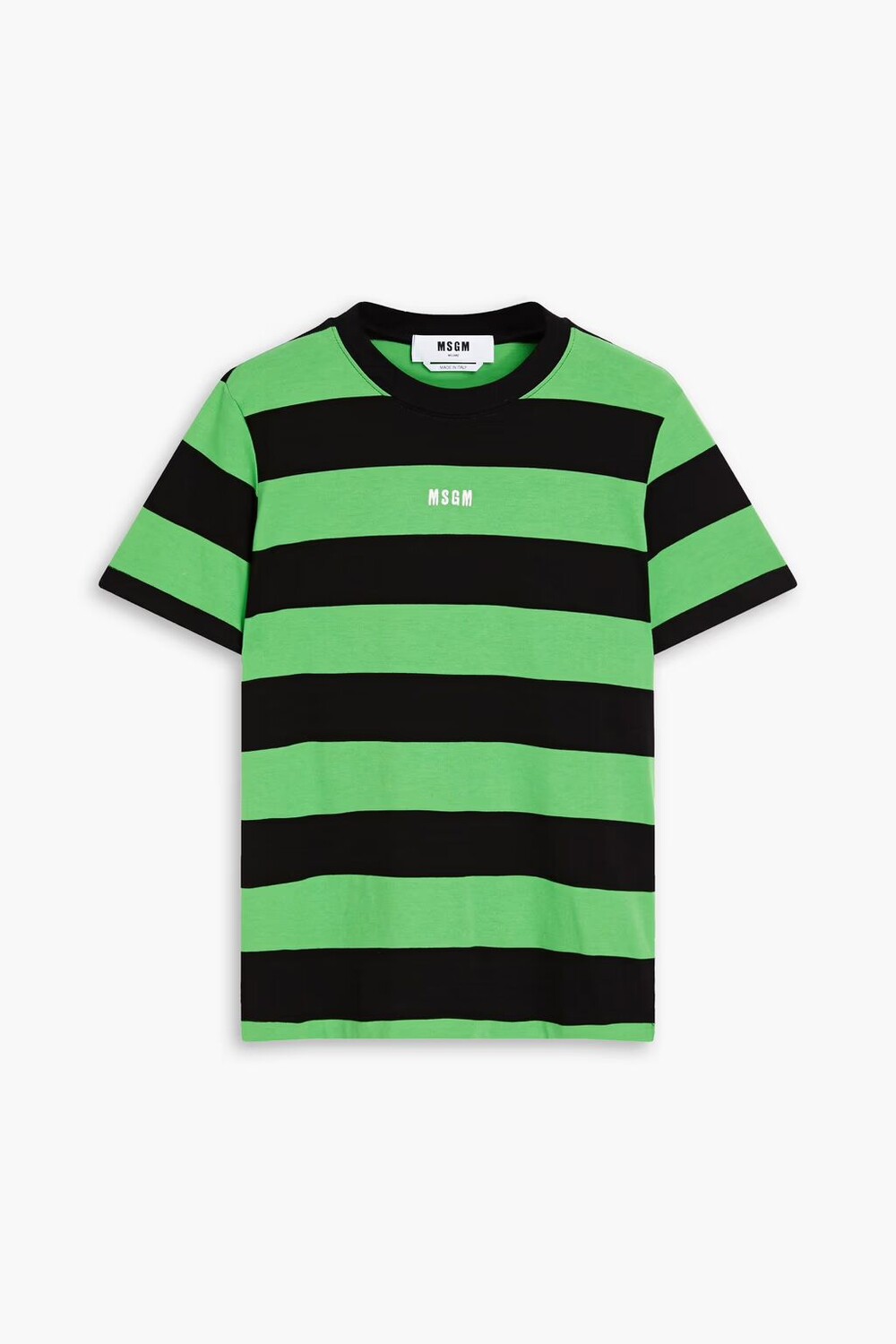 

Полосатая футболка из хлопкового джерси Msgm, зеленый