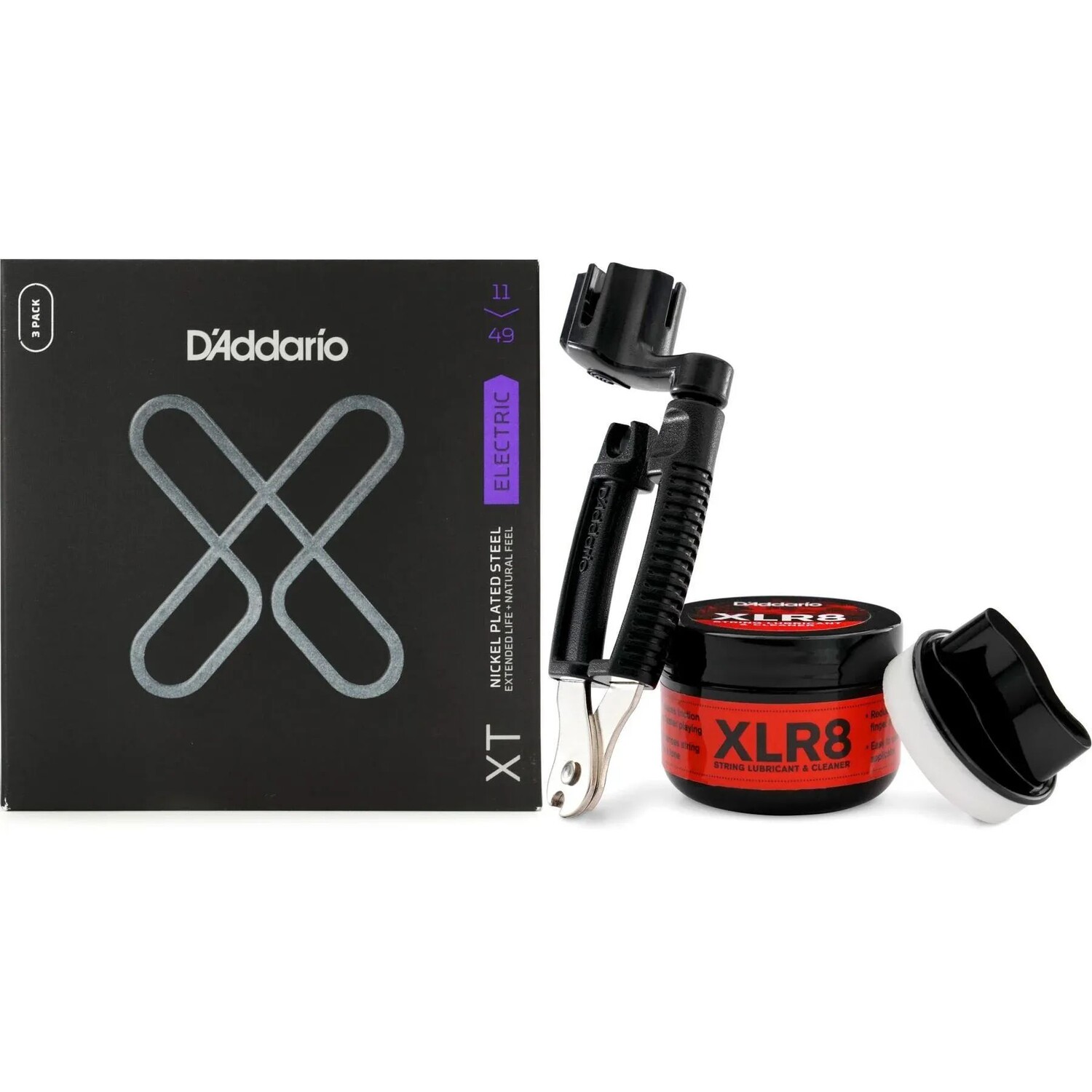 

Струны для электрогитары D'Addario XTE1149 XT из никелированной стали — .011-.049, средние (3 шт.), набор для ухода