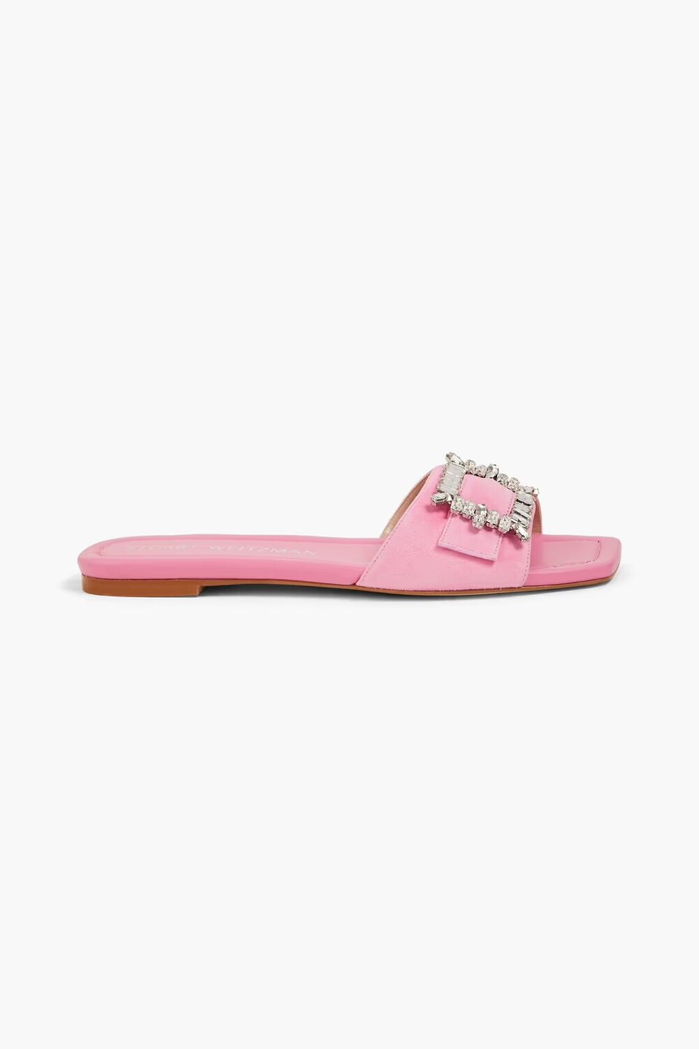 

Декорированные замшевые шлепанцы Stuart Weitzman, цвет Bubblegum