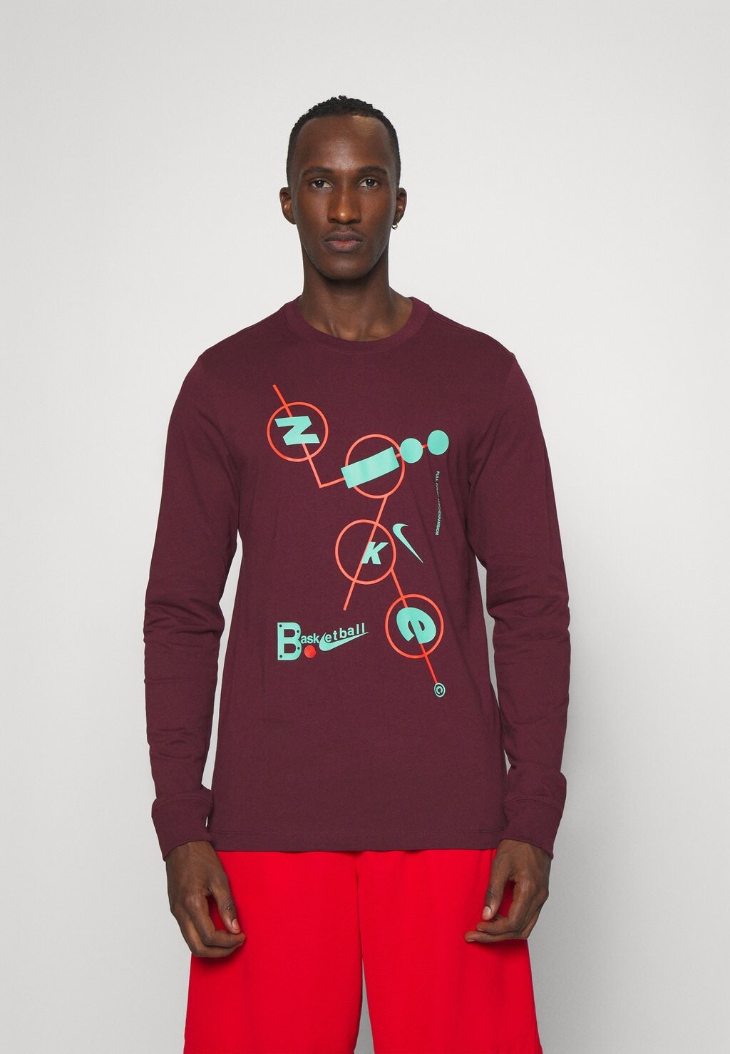 

Футболка с длинным рукавом TEE Nike, темно-бордовый, Красный