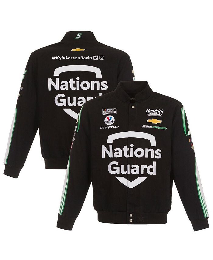 

Мужская черная твиловая куртка Kyle Larson Nations Guard с застежкой на пуговицы JH Design, черный
