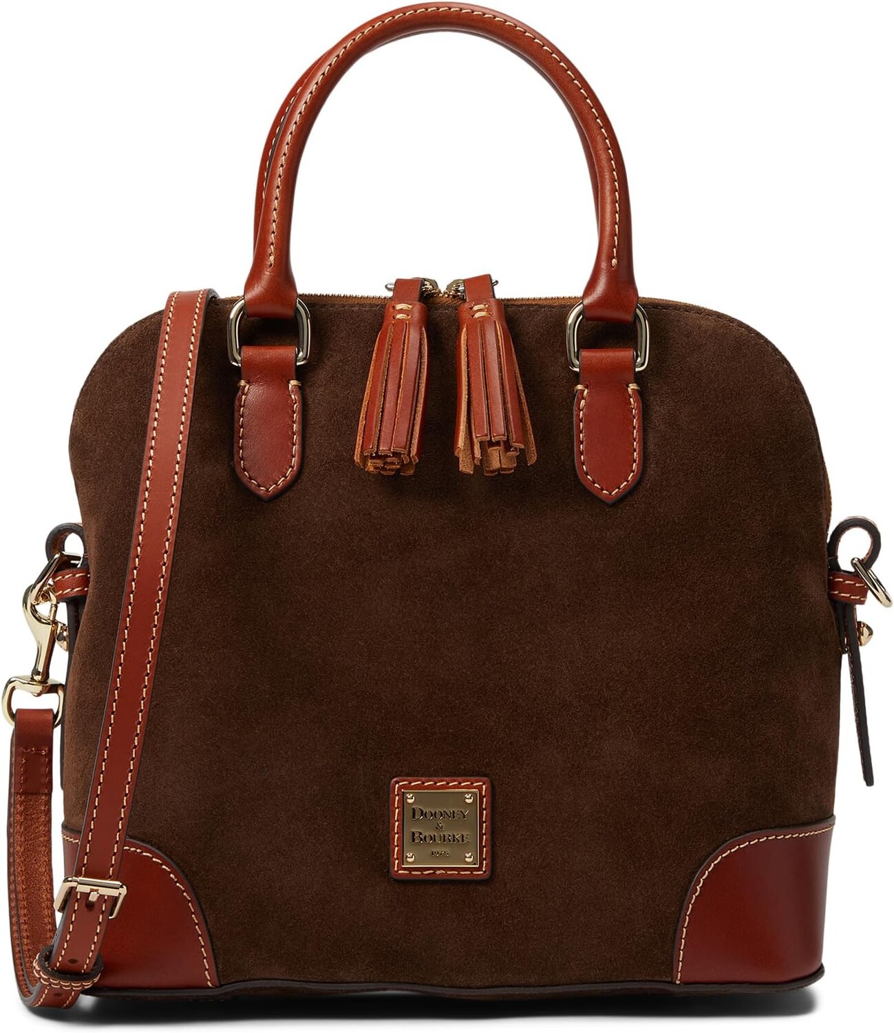 

Замшевая сумка-портфель с куполом Dooney & Bourke, цвет Brown Tmoro