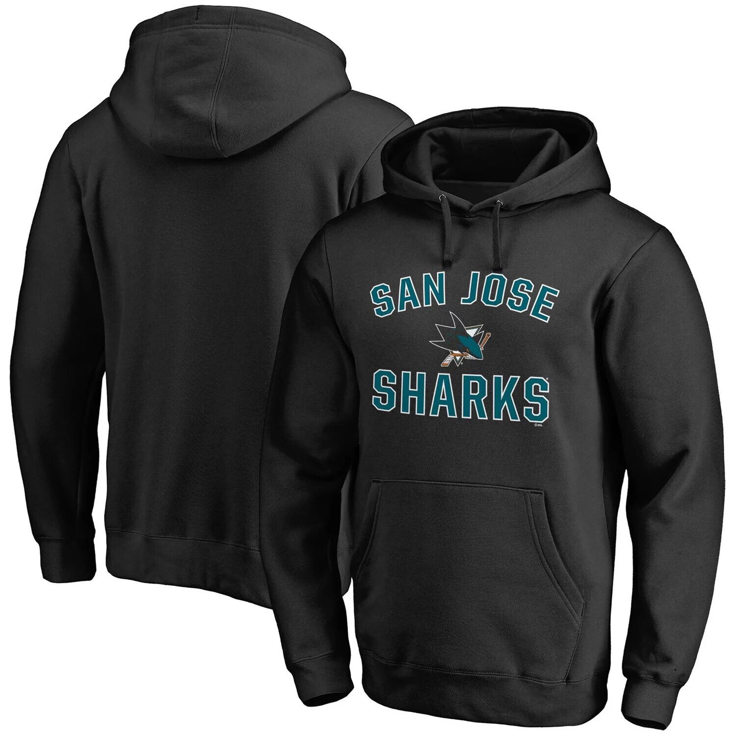 

Мужской черный пуловер с капюшоном San Jose Sharks Team Victory Arch Fanatics