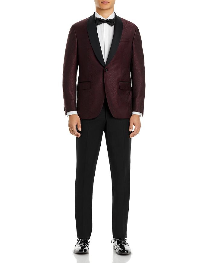 

Жаккардовая атласная вечерняя куртка с отложным воротником с узором пейсли Ted Baker, Коричневый