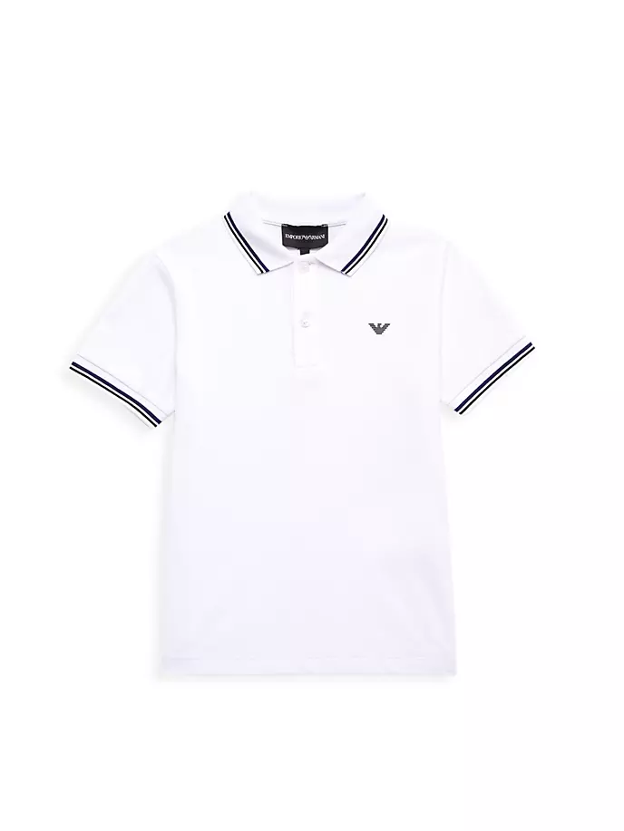 

Рубашка-поло из пике для маленьких мальчиков и мальчиков Emporio Armani, белый