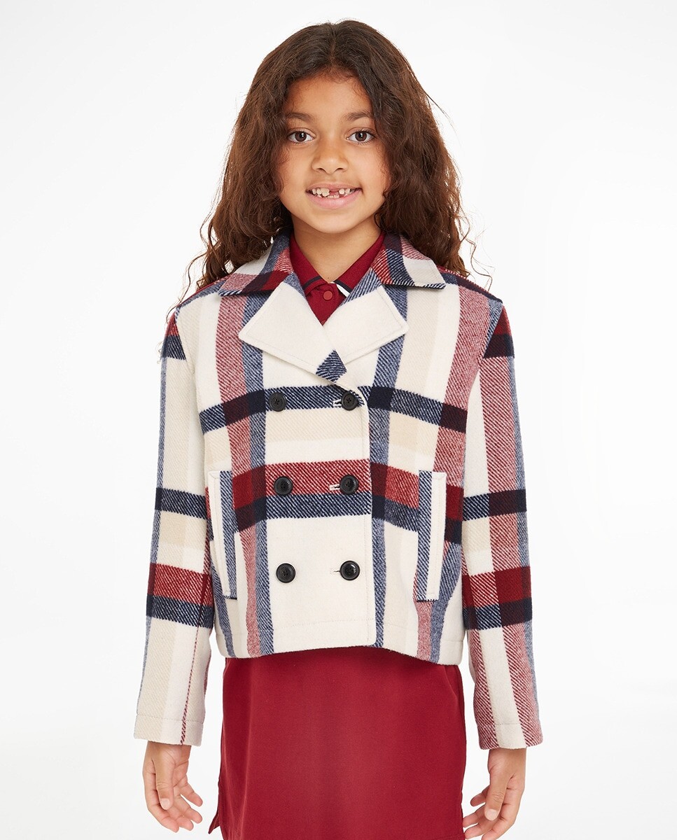 

Короткое двубортное пальто для девочки Tommy Hilfiger, мультиколор