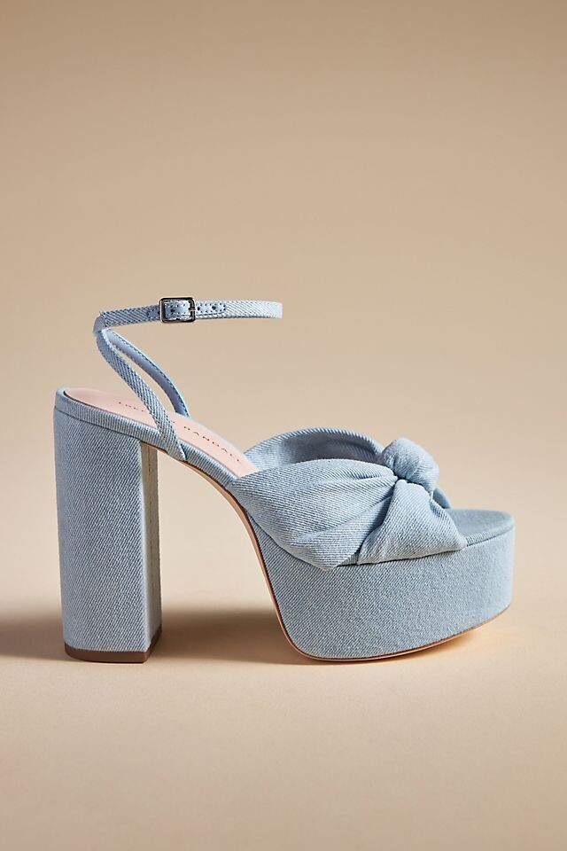 

Туфли на платформе Loeffler Randall Roz с узлом, джинс свет
