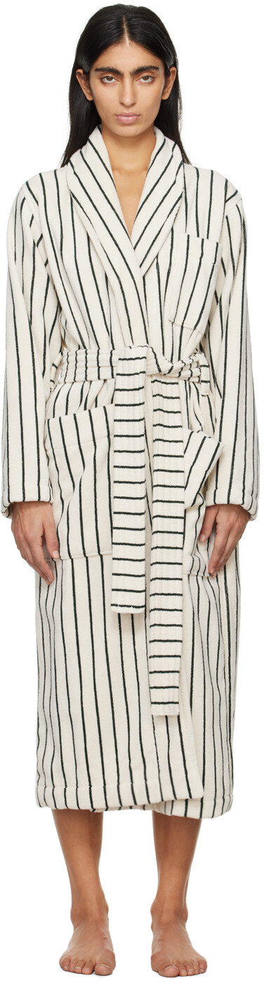

Классический халат Off-White Tekla, цвет Racing green stripes