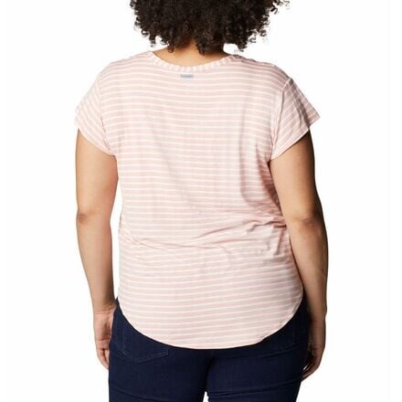 

Свободная футболка Essential Elements с короткими рукавами женская Columbia, цвет Faux Pink Space Dye Stripe