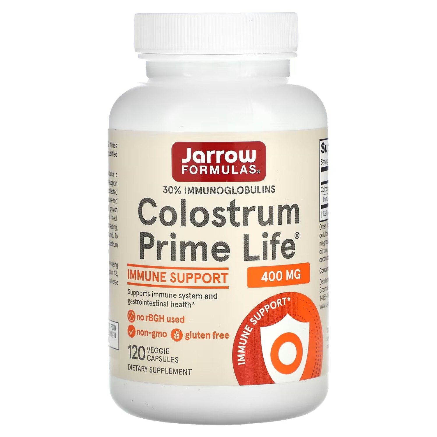 

Jarrow Formulas Colostrum Prime Life 400 мг 120 растительных капсул