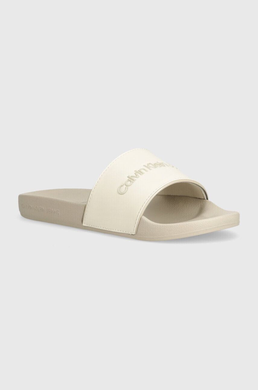 

Шлепанцы Calvin Klein Jeans SLIDE INSTITUITIONAL MTR, бежевый