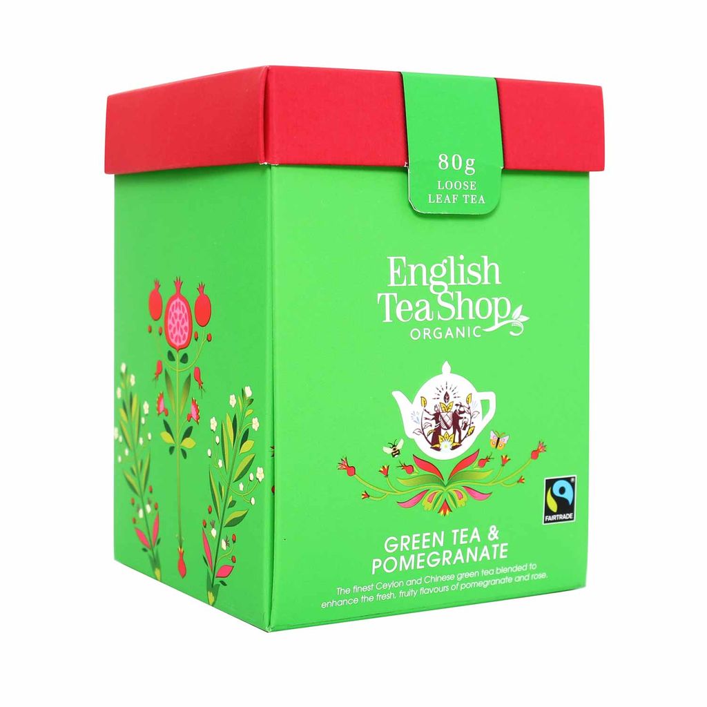 

ETS - Чай зеленый гранатовый, ORGANIC Fairtrade, листовой чай, коробка 80г English Tea Shop