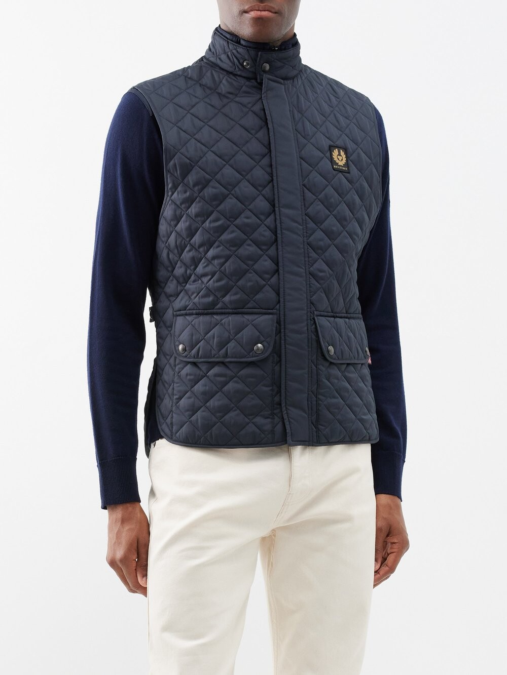

Стеганый жилет с нашивкой-логотипом Belstaff, синий