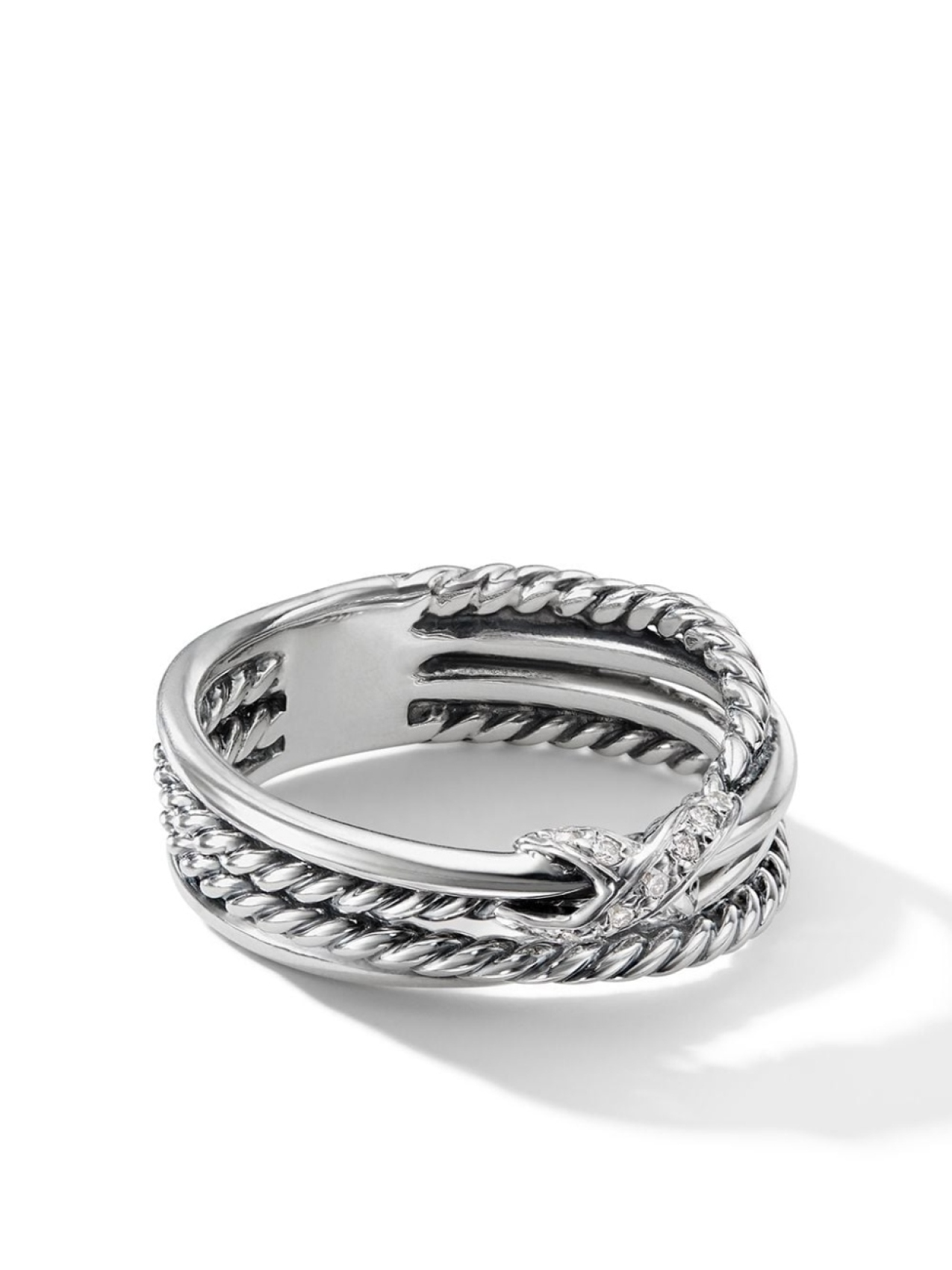 

Серебряное кольцо X Crossover с бриллиантами David Yurman, серебряный