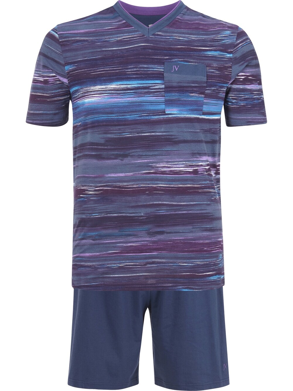 Короткая пижама Jan Vanderstorm, пыльно-синий/темно-фиолетовый брюки oysho checked 100% cotton пыльно фиолетовый