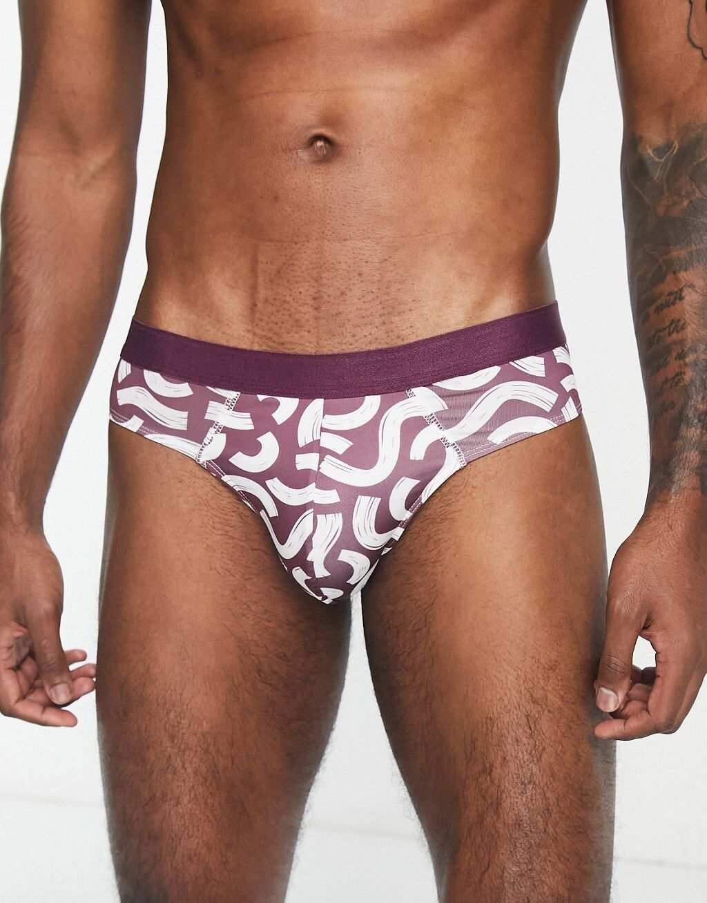 

Бордовые трусы с ярким принтом ASOS DESIGN