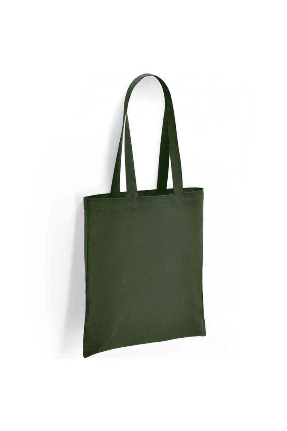 Хлопковая большая сумка объемом 10 л с длинной ручкой Brand Lab, зеленый