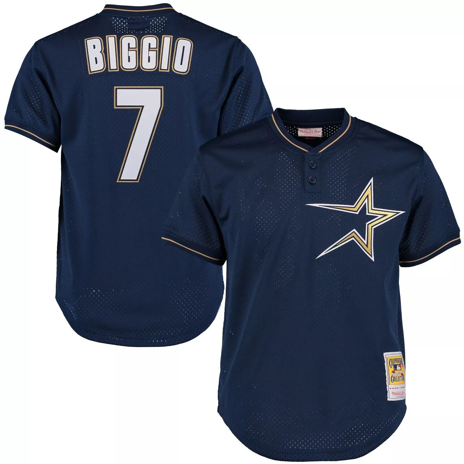 

Мужской тренировочный трикотаж темно-синего цвета Mitchell & Ness Craig Biggio Houston Astros Cooperstown Collection, Синий