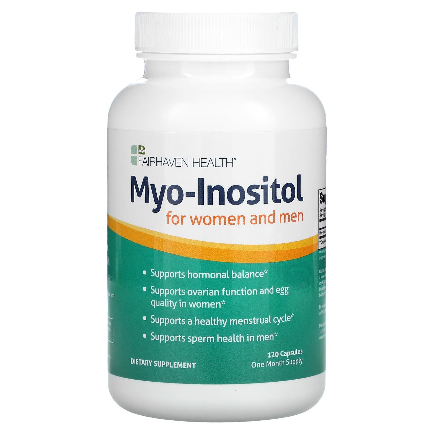 

Мио-Инозитол, для женщин и мужчин, 120 капсул, Fairhaven Health