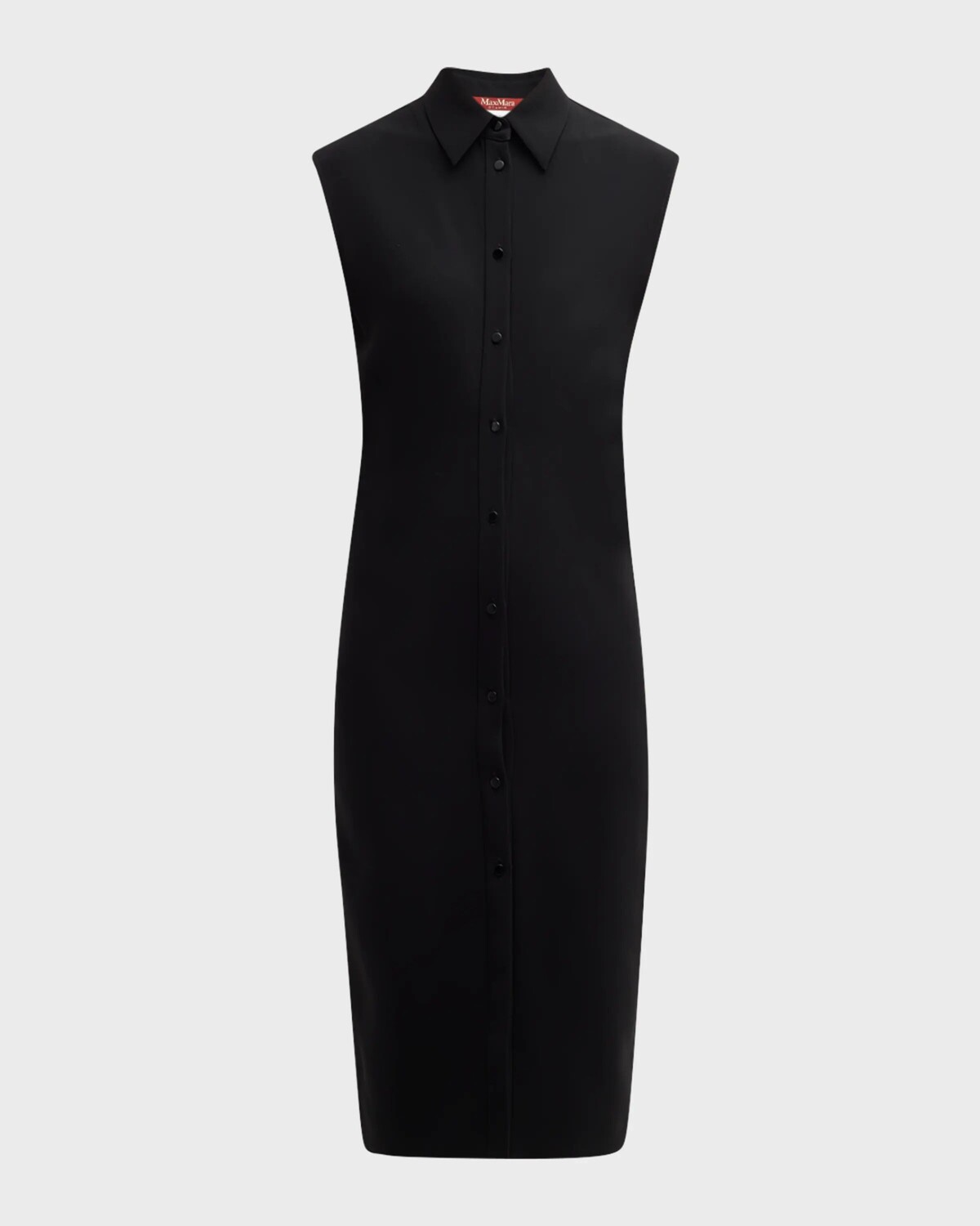 

Платье-рубашка миди из кади без рукавов Sughero Max Mara Studio, черный