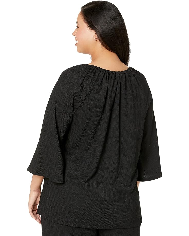 

Топ Michael Kors Plus Size Keyhole Peasant Top, черный