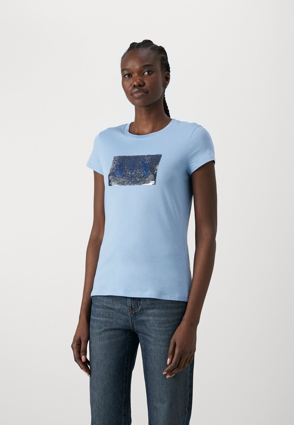 

Футболка с принтом Armani Exchange, цвет blue river