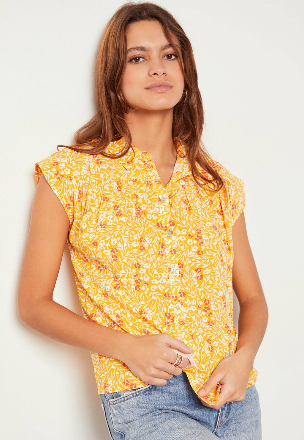 Блузка-рубашка TIMEO Etam, цвет orange блузка рубашка mustang цвет orange
