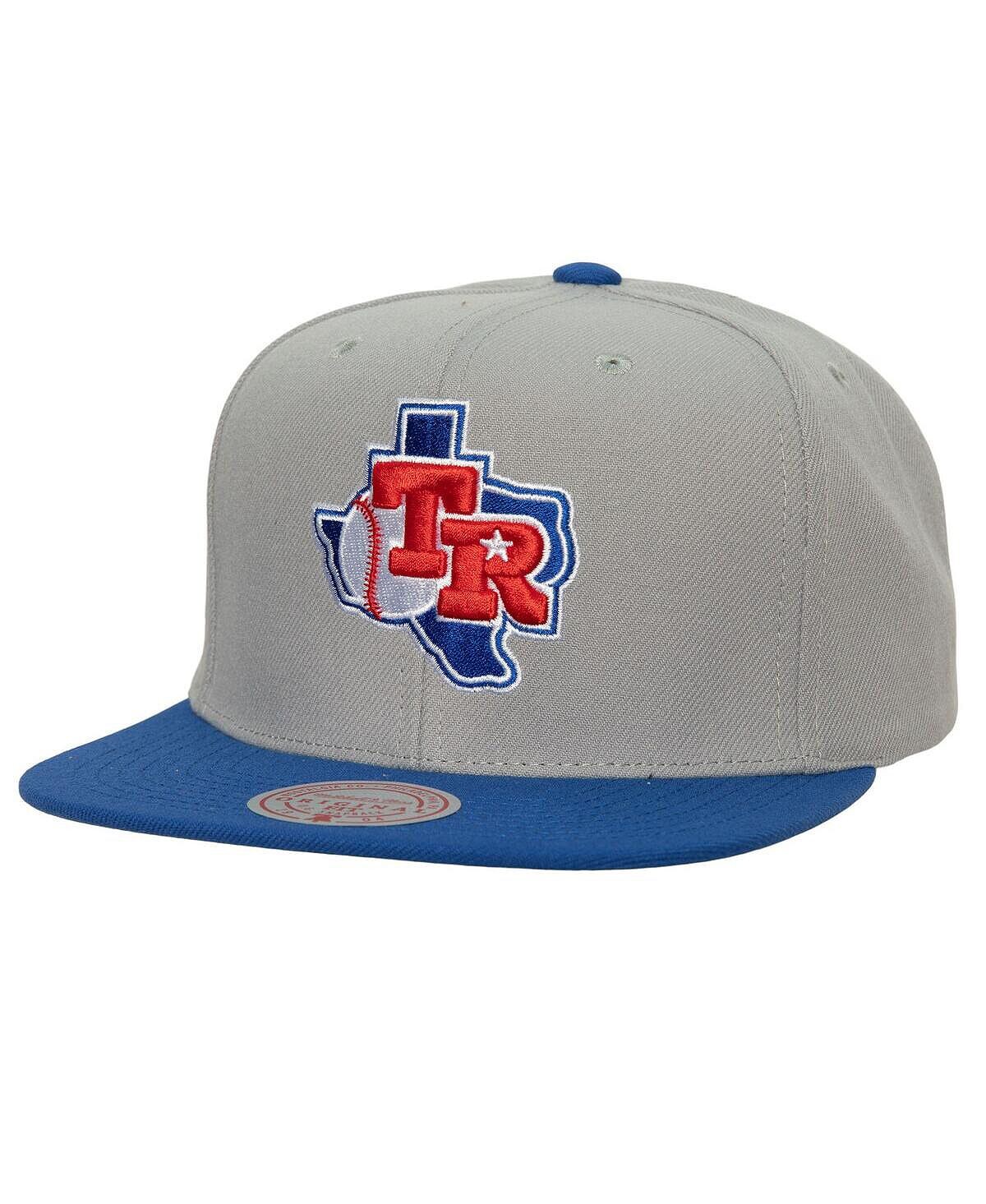 

Мужская серая выездная бейсболка Texas Rangers Cooperstown Collection Snapback Mitchell & Ness