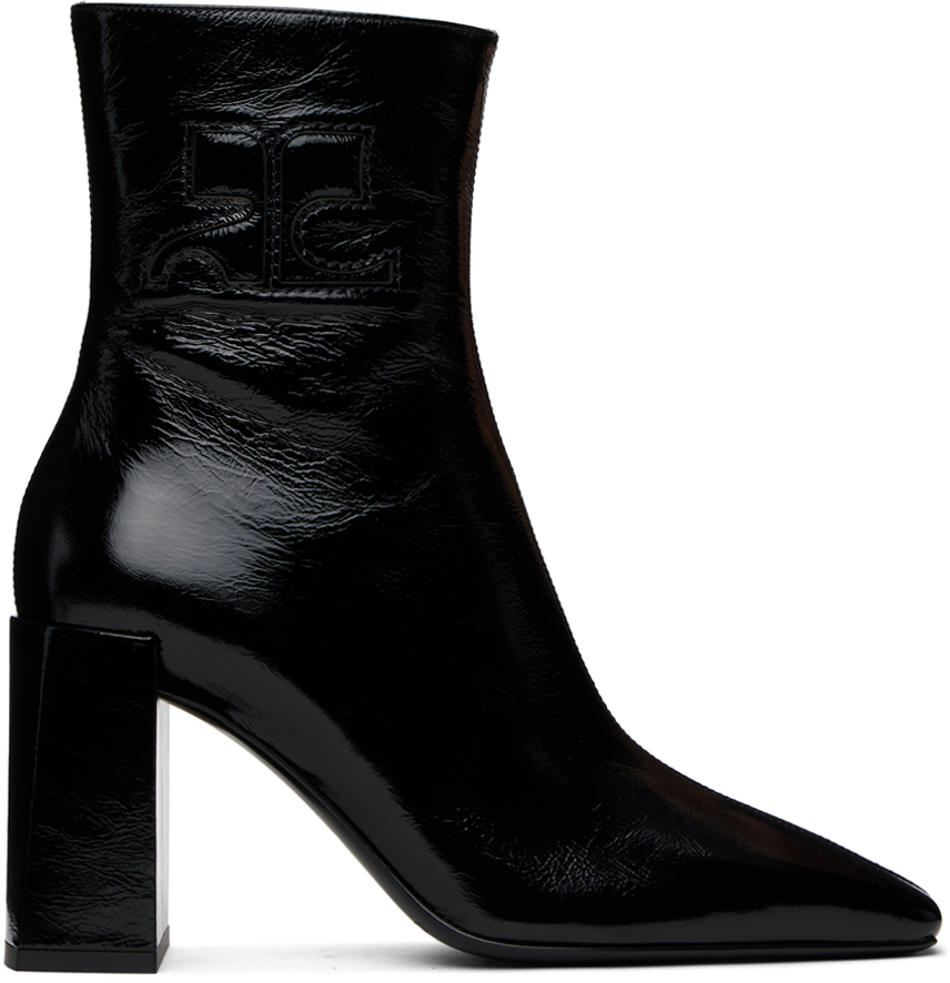Черные кожаные ботинки с наплаком Heritage Courreges