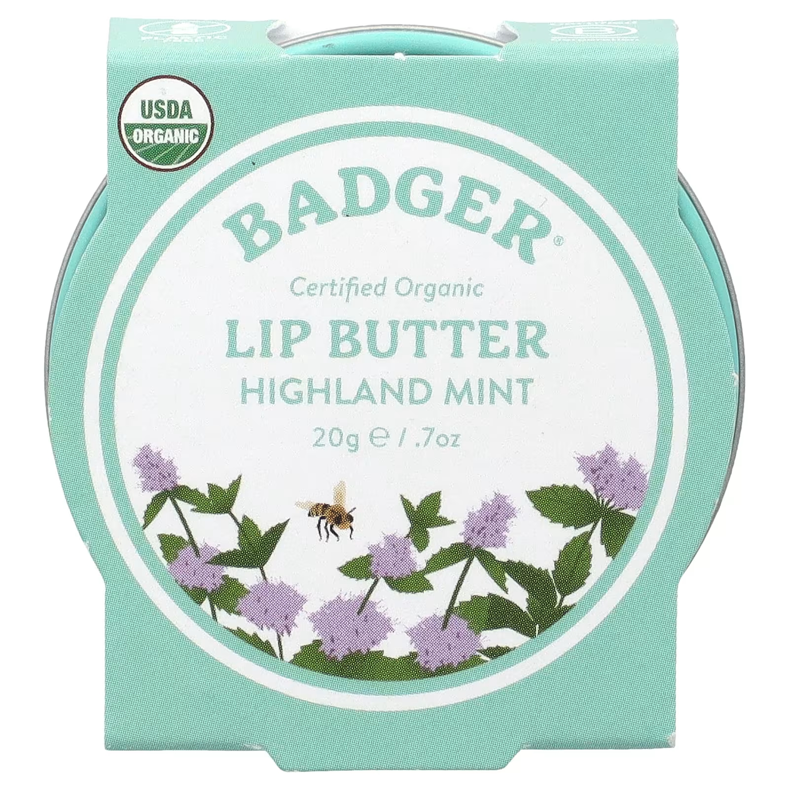 Масло для губ Badger Company Highland Mint 0,7 унции (20 г) badger company масло для губ без запаха 20 г 0 7 унции