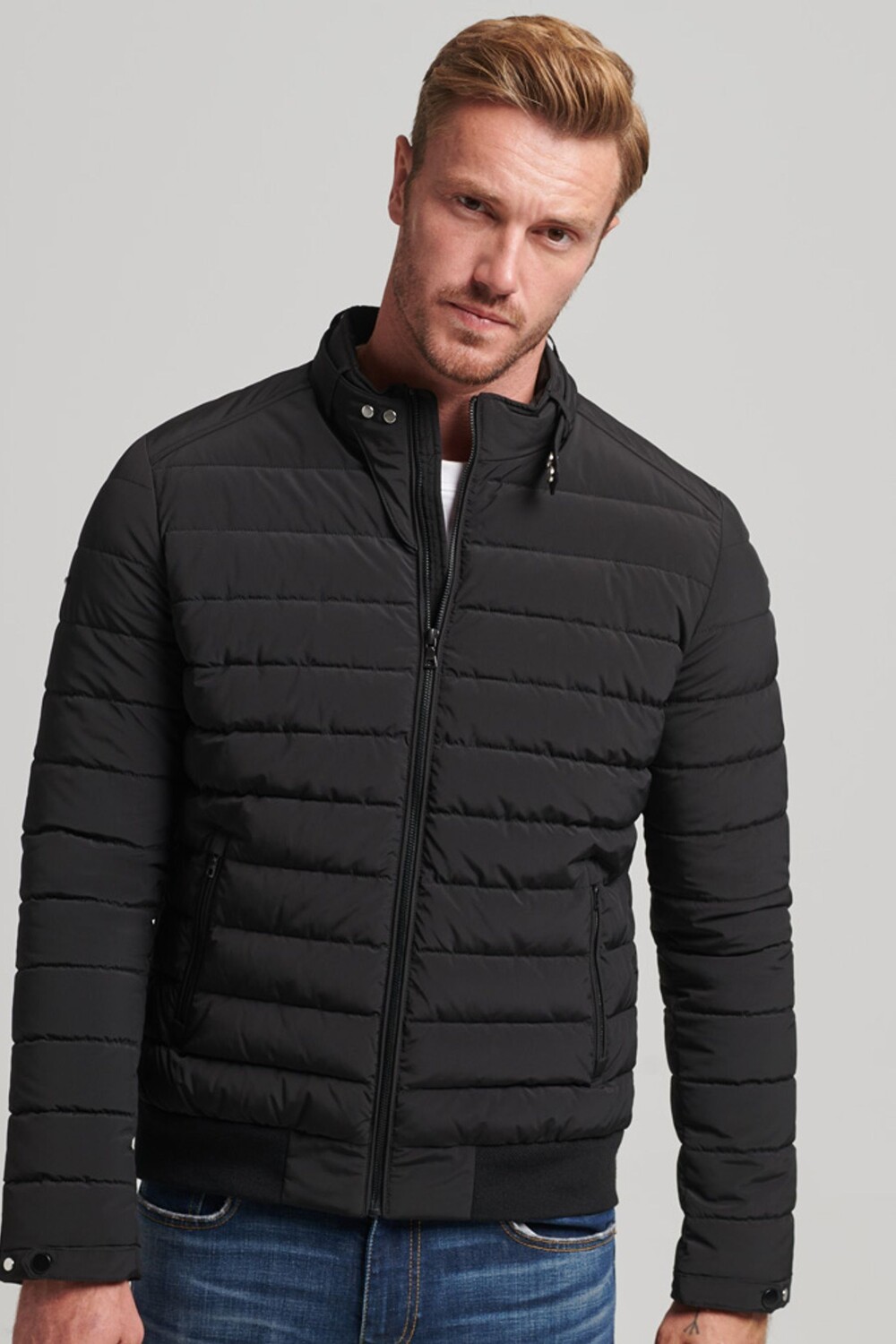 

Стеганая куртка Studios Harrington Superdry, черный