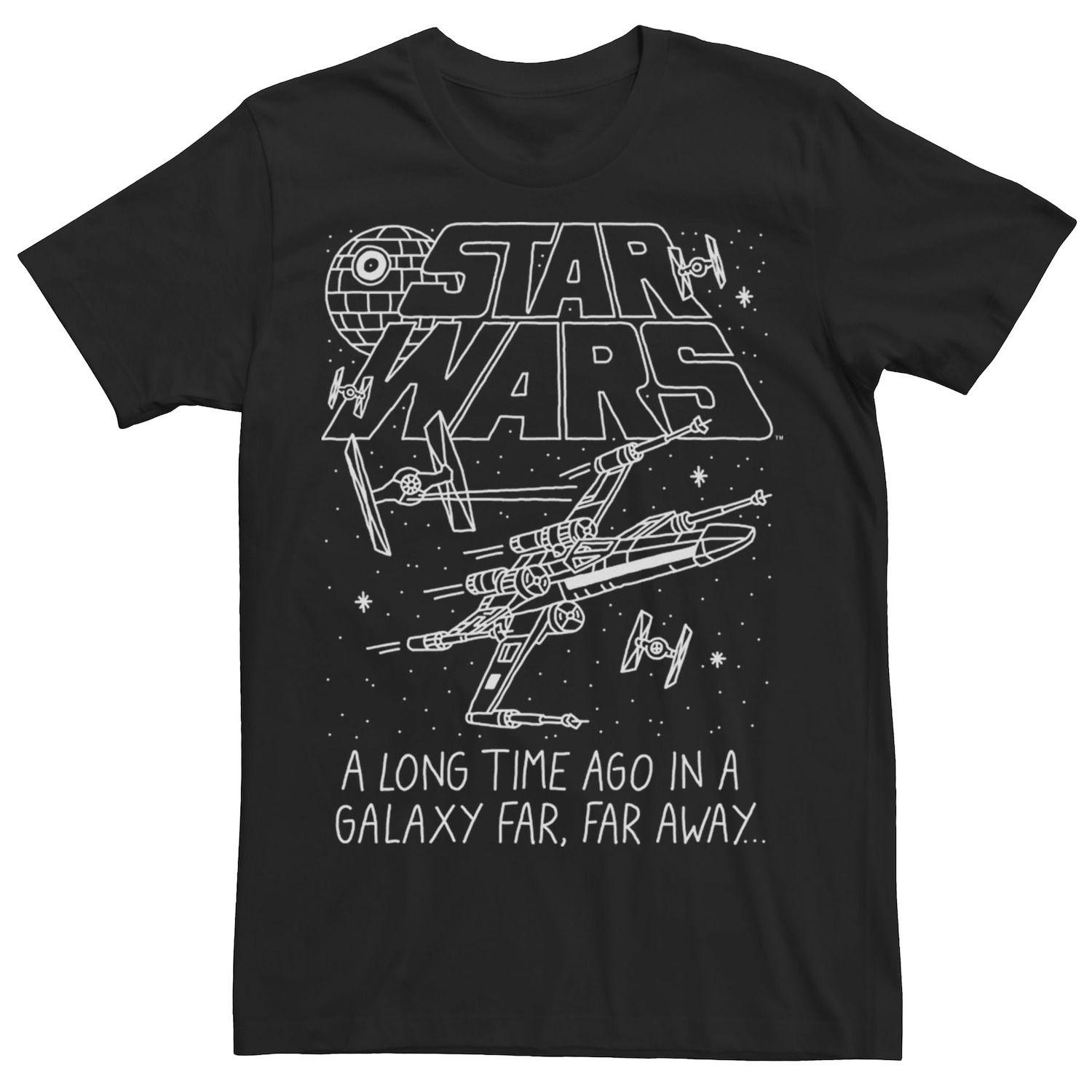 цена Мужская футболка с изображением «Звездных войн: Далеко-далеко», Черная Star Wars, черный