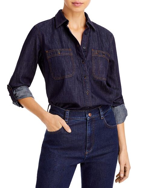 

Джинсовая рубашка на пуговицах спереди Ralph Lauren, цвет Blue