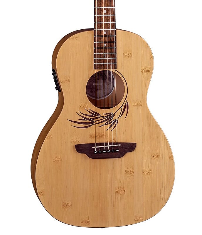 цена Акустическая гитара Luna Guitars Woodland Bamboo Parlor Acoustic-Electric Guitar Satin Natural