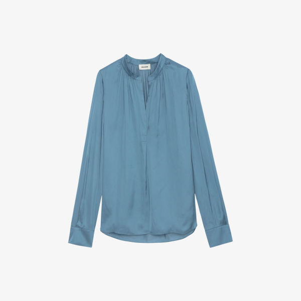 

Атласная рубашка Tink с V-образным вырезом Zadig&Voltaire, цвет bluestone