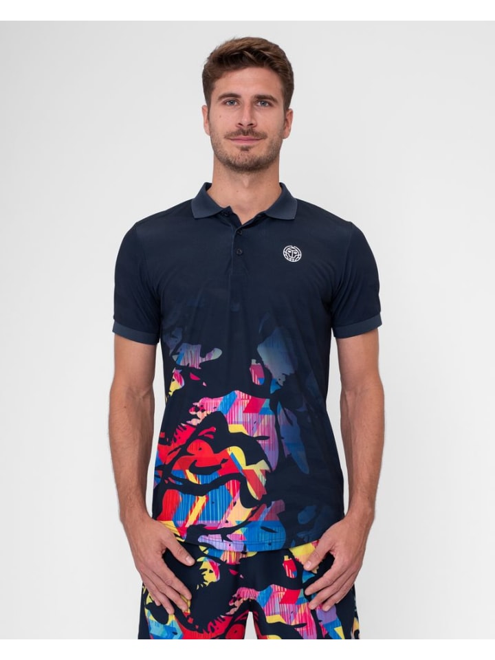 

Футболка BIDI BADU Wild Arts Polo, цвет dunkelblau/bunt/mehrfarbig