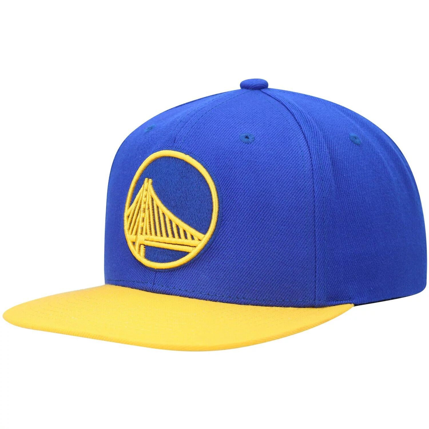 

Мужская двухцветная бейсболка Snapback Mitchell & Ness Royal/Gold Golden State Warriors Team 2.0