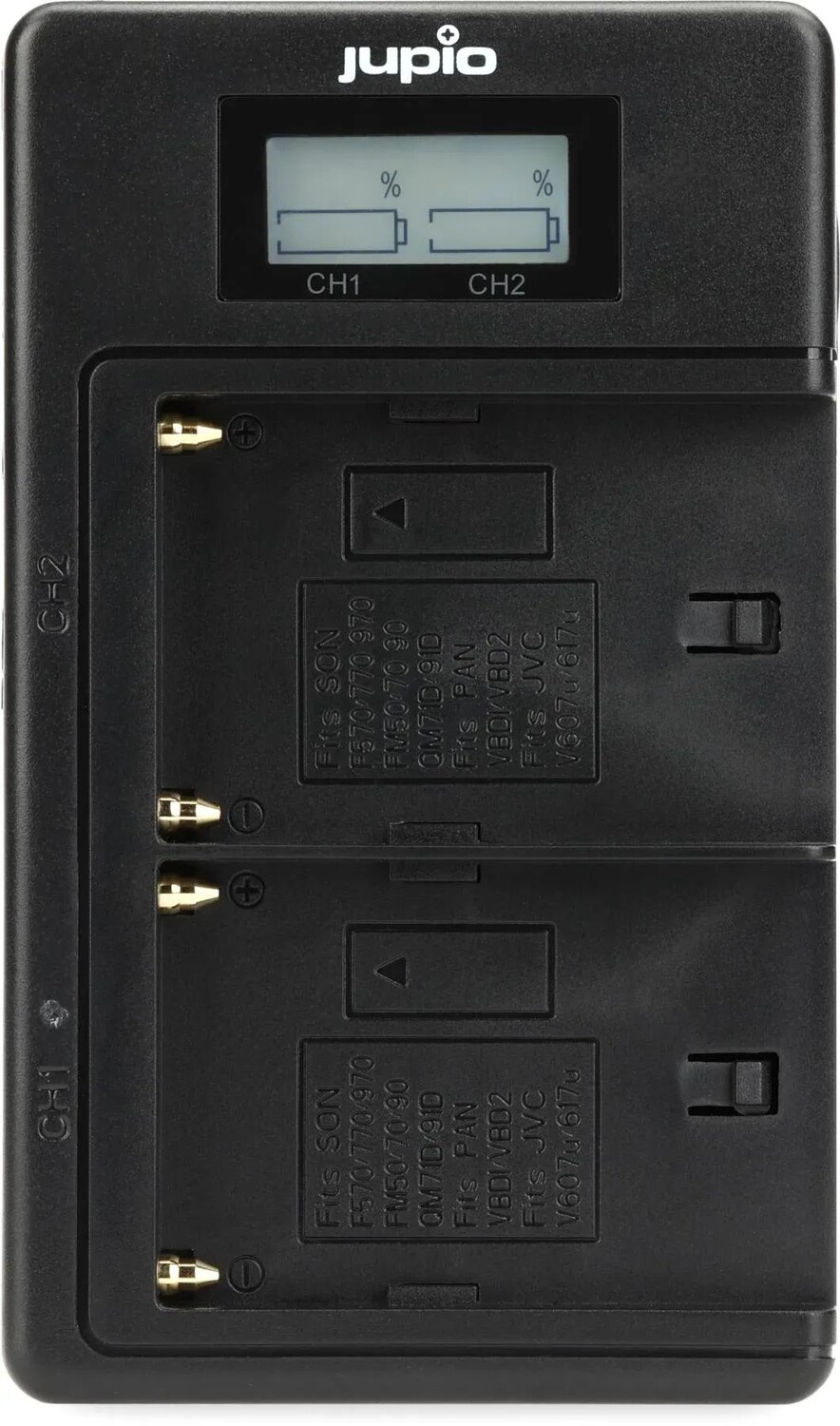 

Специальное двойное зарядное устройство Jupio с ЖК-дисплеем для Sony NP-FM50, NP-F550/F750/F970
