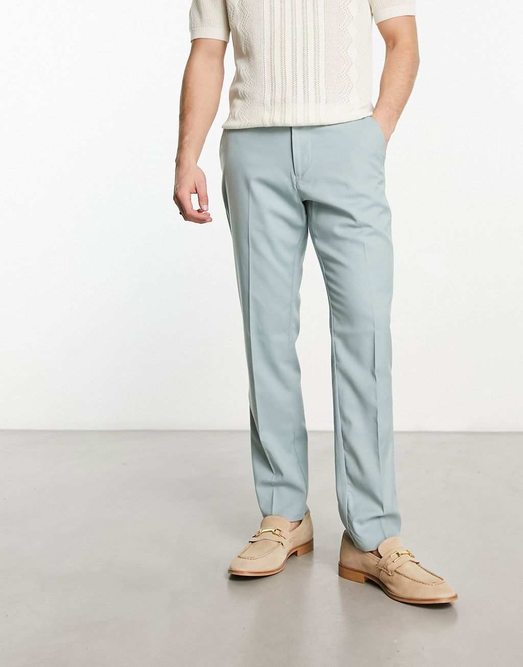 Элегантные брюки узкого кроя цвета шалфея New Look