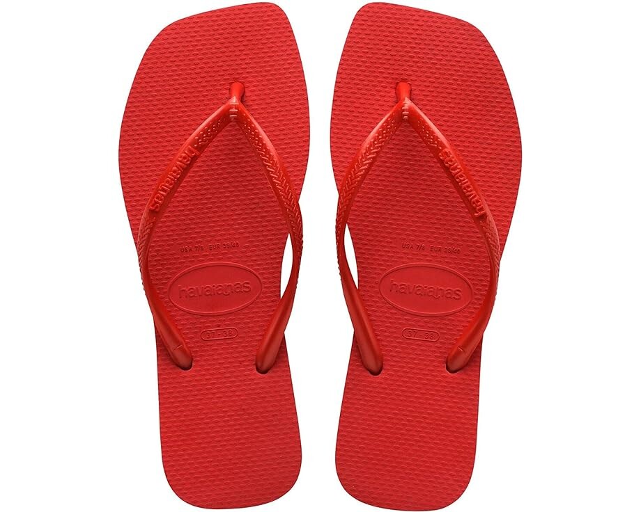 

Сандалии Havaianas Slim Square Flip Flop Sandal, цвет Ruby Red