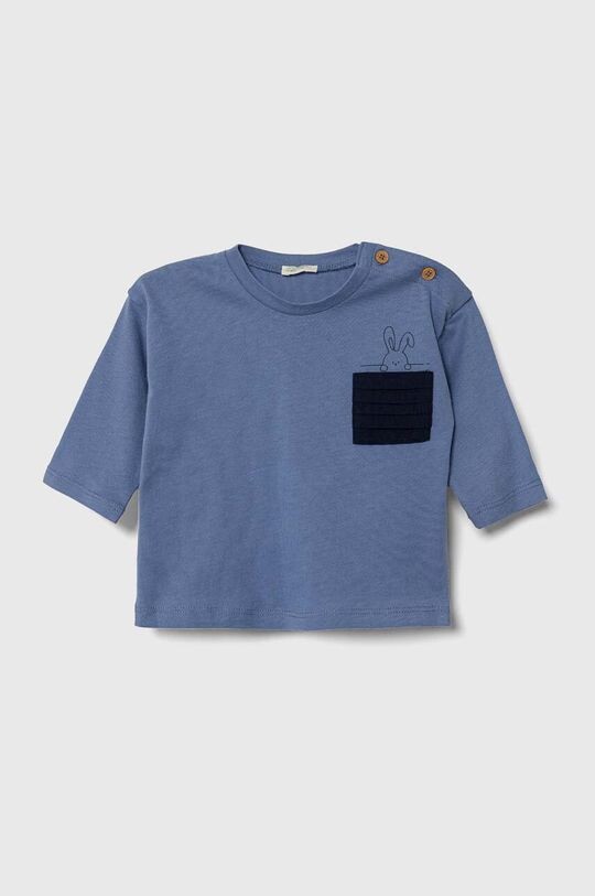 

Хлопковая детская рубашка с длинными рукавами United Colors of Benetton, синий